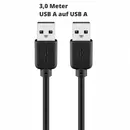Goobay USB 2.0 Anschlusskabel 3m, Stecker USB-A auf Stecker USB-A, Black