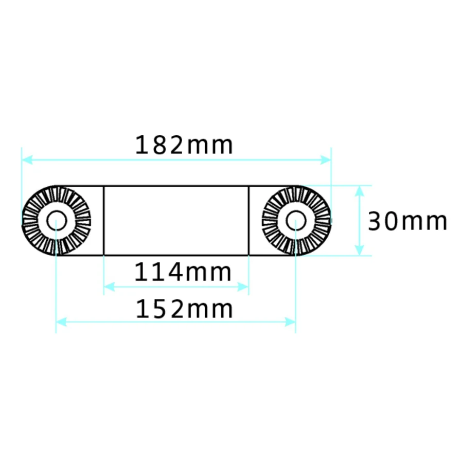 Bild 1 : 215534 : Brodit Rohr-Verl�ngerung 6 Zoll (Gesamtl�nge: 182mm) / Grobe Zahnung