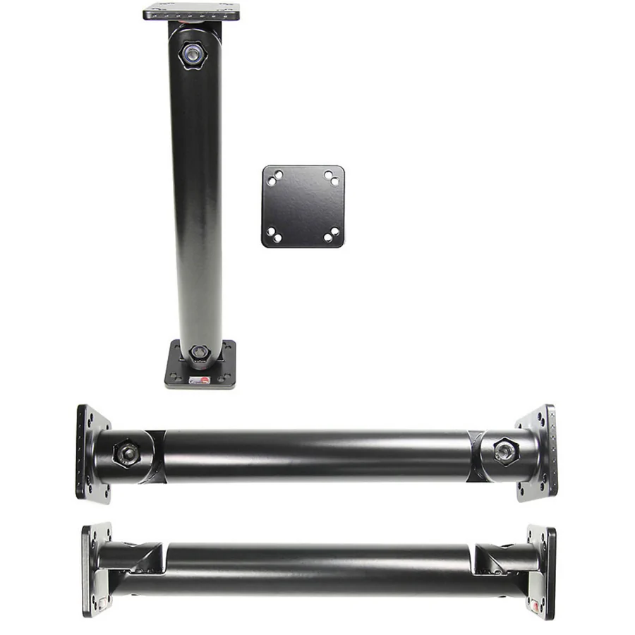 Bild 1 : 215550 : Brodit Komplettset / Sockelhalterung 10 Zoll (Gesamtl�nge: 264mm), 2x AMPS Montageplatte eckig 50x50mm, Grobe Zahnung