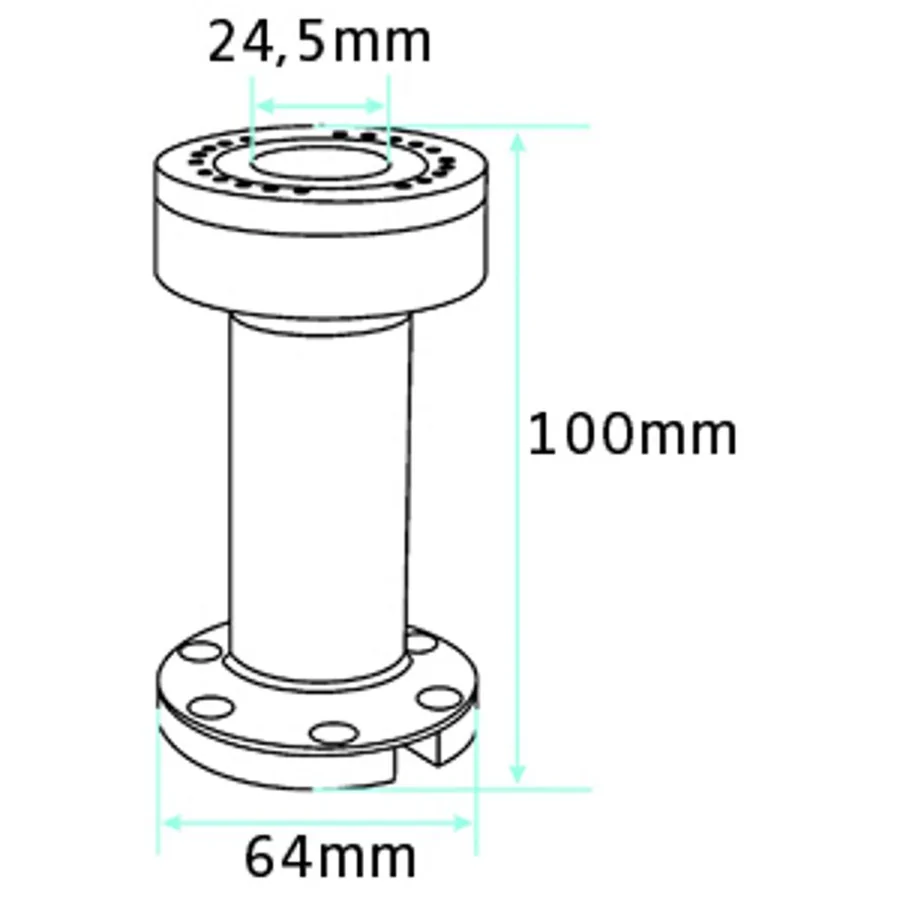 Bild 2 : 215564 : Brodit Sockelhalterung mit Kabelf�hrung, L�nge: 100mm, 2x feste AMPS Montageplatte rund, 64mm