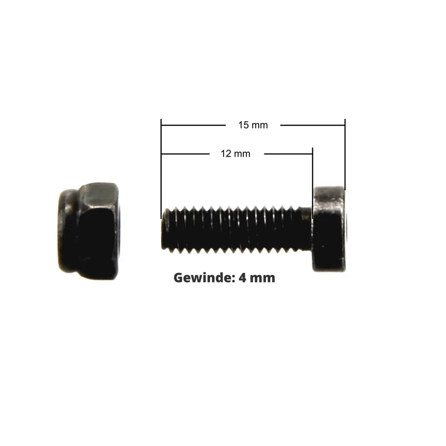 Bild 1 : 215591 : Brodit Schraubensatz, 4 St�ck, Black, f�r Montage von Haltern oder MultiMoveClips auf Sockelhalterungen mit 4mm Bohrungen