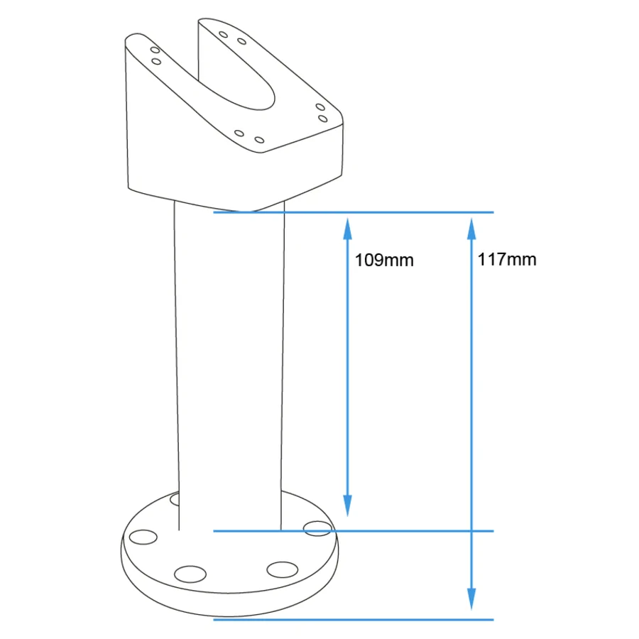 Bild 2 : 215819 : Brodit Grundhalterung / Sockelhalterung, mit drehbarer AMPS Montageplatte 75� abgewinkelt, L�nge: 117mm