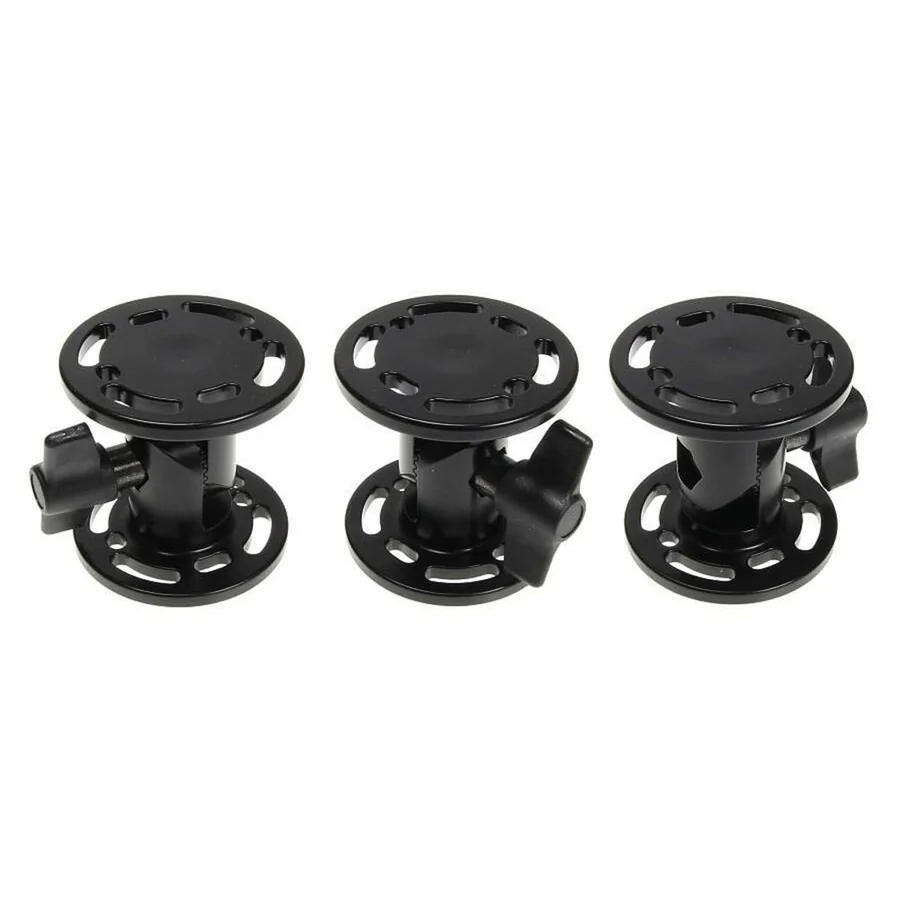 Bild 2 : 215839 : Brodit Komplettset / Sockelhalterung 2 Zoll (Gesamtl�nge: 62mm) / Fl�gelschrauben / feine Zahnung / Montageplatte 2x Rund