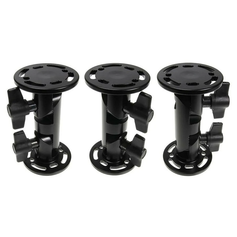 Bild 2 : 215840 : Brodit Komplettset / Sockelhalterung 4 Zoll (Gesamtl�nge: 114mm) / Fl�gelschrauben / feine Zahnung / Montageplatte 2x Rund