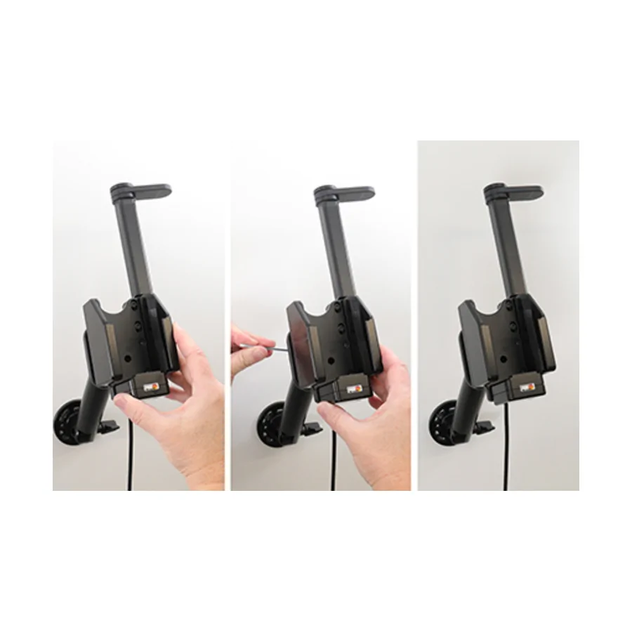 Bild 2 : 216088 : Brodit Halter Aktiv, mit Festanschluss, 12/24V, für ZEBRA MC3300, mit schwenkbarer obere Stütze