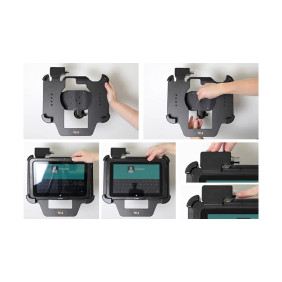 Bild 1 : 216126 : Brodit abschlie�barer Halter f�r ZEBRA ET55 10.1, Extra Stabil, f�r Ger�te mit Gummi-Rahmen, Scan Window und Hot-Swap Battery Slot