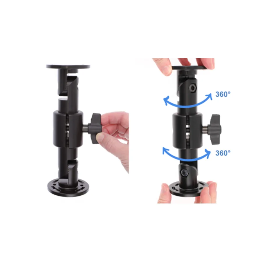 Bild 1 : 216160 : Brodit Komplettset / Sockelhalterung 7 Zoll (Gesamtlänge: 188mm), 2x Montageplatte rund 64mm, Feine Zahnung