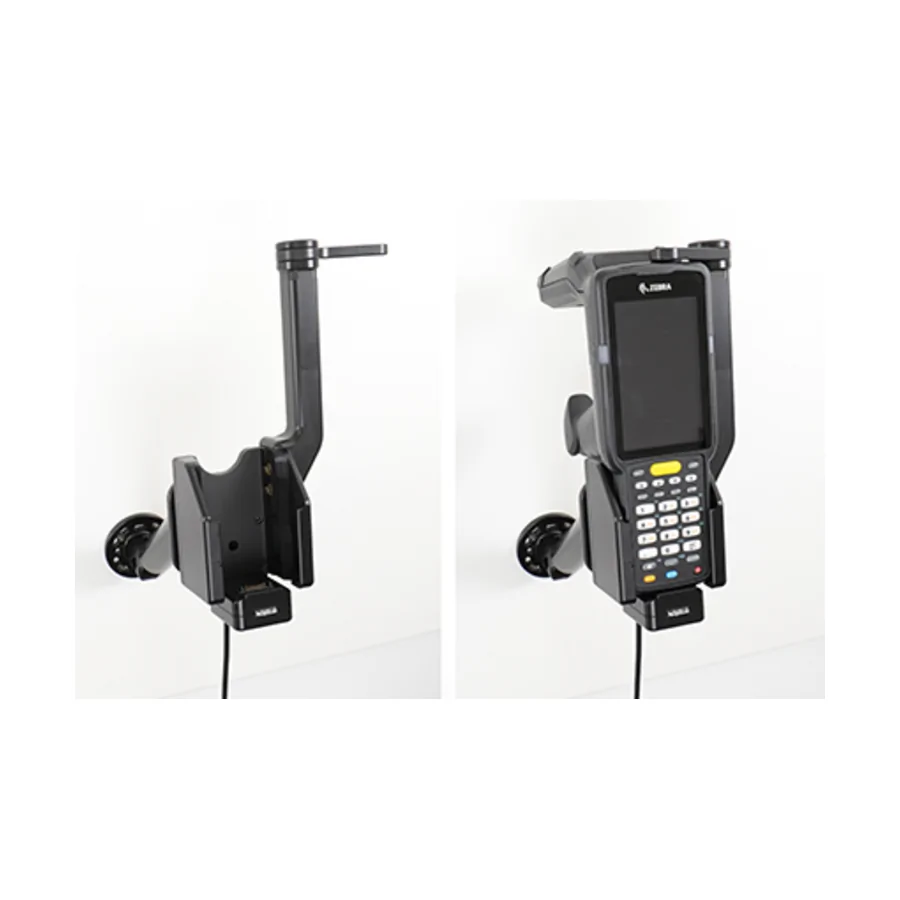 Bild 4 : 216199 : Brodit Halter Aktiv, mit Festanschluss, 12/24V, für ZEBRA MC3300R RFID, mit schwenkbarer obere Stütze und Vibrationsdämpfern