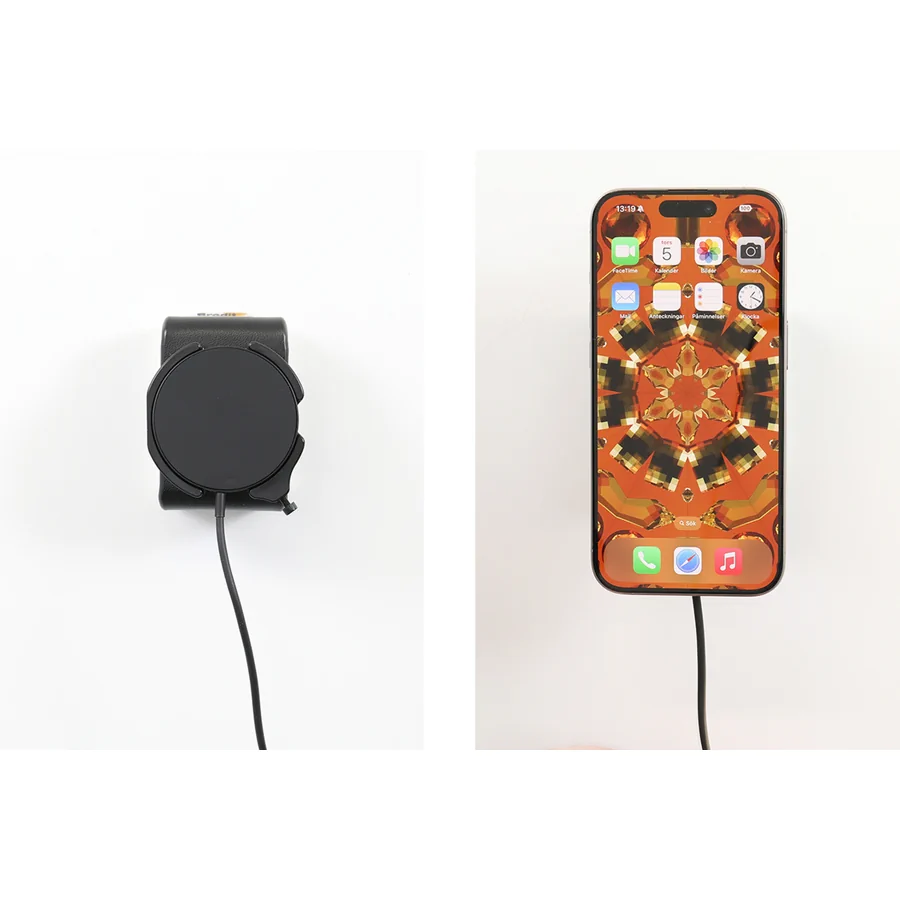 Bild 4 : 216325 : Brodit Komplettset MagSafe Halter mit Kugelgelenk für APPLE iPhone 14, inkl. USB-C Brodit Magnetic Wireless Charger + USB 12/24V Ladegerät