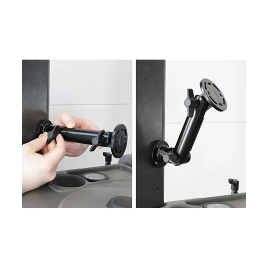Bild 4 : 216389 : Brodit Komplettset / Sockelhalterung, Gesamtl�nge: 185mm / Fl�gelschrauben / feine Zahnung / Montageplatte 2x Rund