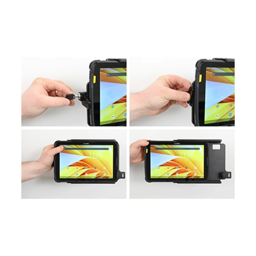 Bild 3 : 216459 : Brodit abschließbarer Halter mit USB-C Durchgangsanschluss, passend für ZEBRA ET45 10 Zoll, NUR für Geräte MIT Zebra Rugged Boot