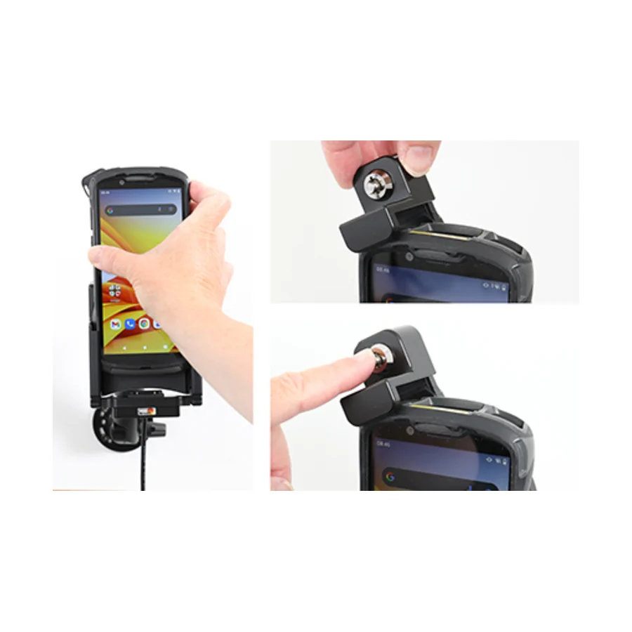 Bild 2 : 217045 : Brodit abschließbarer Halter für ZEBRA TC53e, nur für Geräte MIT Zebra original Rugged Boot!, Ladung über Pogo-Pins