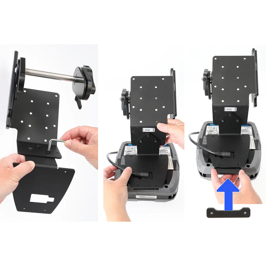 Bild 1 : 217161 : Brodit Drucker Halterung mit Rollenhalter für SATO PW4NX WWPW4130N, für Rollen max. Durchmesser 127mm / Kerndurchmesser 25mm