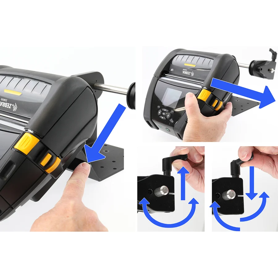 Bild 3 : 217208 : Brodit Drucker Halterung mit MultiMoveClip + Rollenhalter für ZEBRA ZQ630 Plus
