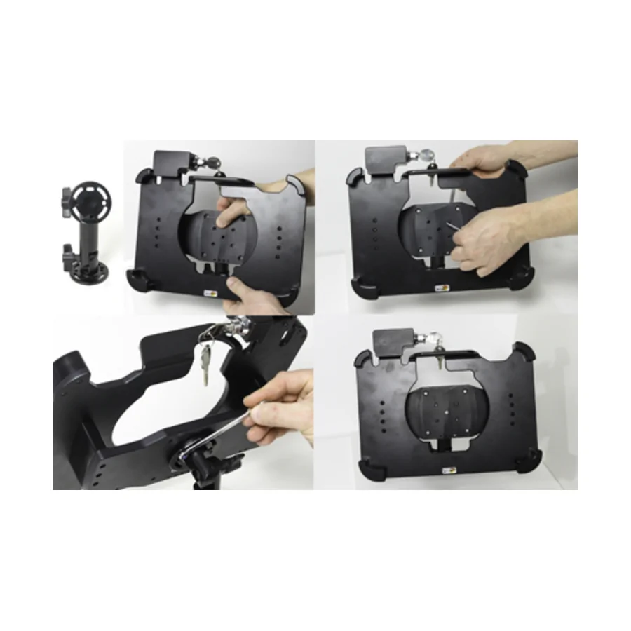 Bild 1 : 510810 : Brodit abschlie�barer Halter f�r PEPPERL+FUCHS TAB-IND10, Extra Stabil, f�r Ger�te ohne Scanner, aber mit Gummi-Rahmen und mit oder ohne Erweiterungsmodul / Handschlaufe Schl�ssel