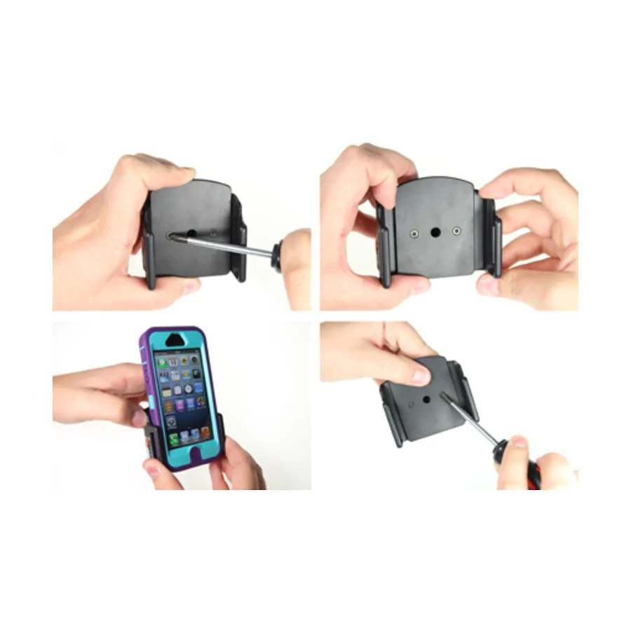 Bild 1 : 511430 : Brodit einstellbarer Halter (seitlich) für APPLE iPhone 5, für größere Schutzhüllen, max: Breite: 62-77mm, Dicke: 6-13mm