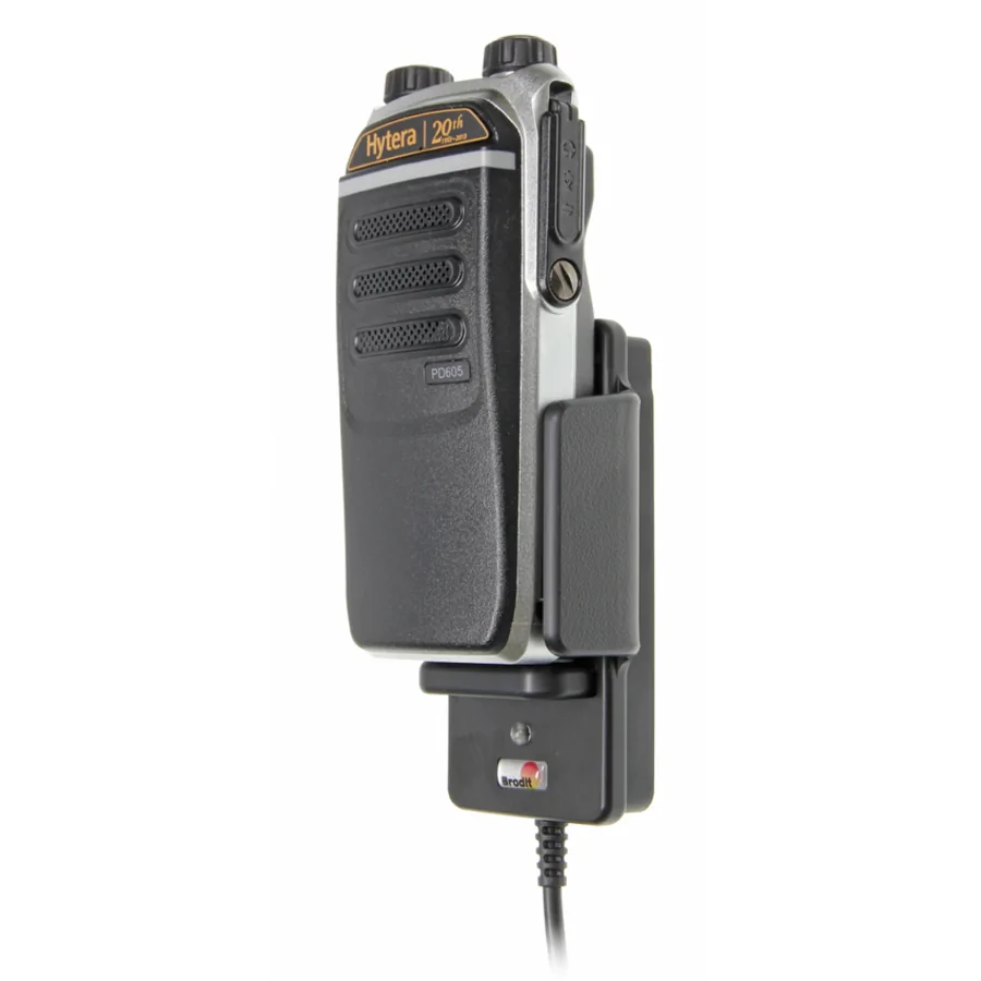 Bild 1 : 512774 : Brodit Halter Aktiv, 12/24V, f�r HYTERA PD605, passt f�r Ger�te mit gro�em oder kleinem Akku