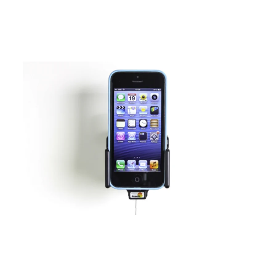 Bild 4 : 514436 : Brodit einstellbarer Halter (seitlich) f�r APPLE iPhone SE, f�r gr��ere Schutzh�llen, max: Breite 62-77mm, Dicke: 6-10mm, Achtung: Nur f�r die Aufnahme des abgebildeten Original Kabel (Apple MQUE2ZM/A mit Lightning Anschluss) vorgesehen!
