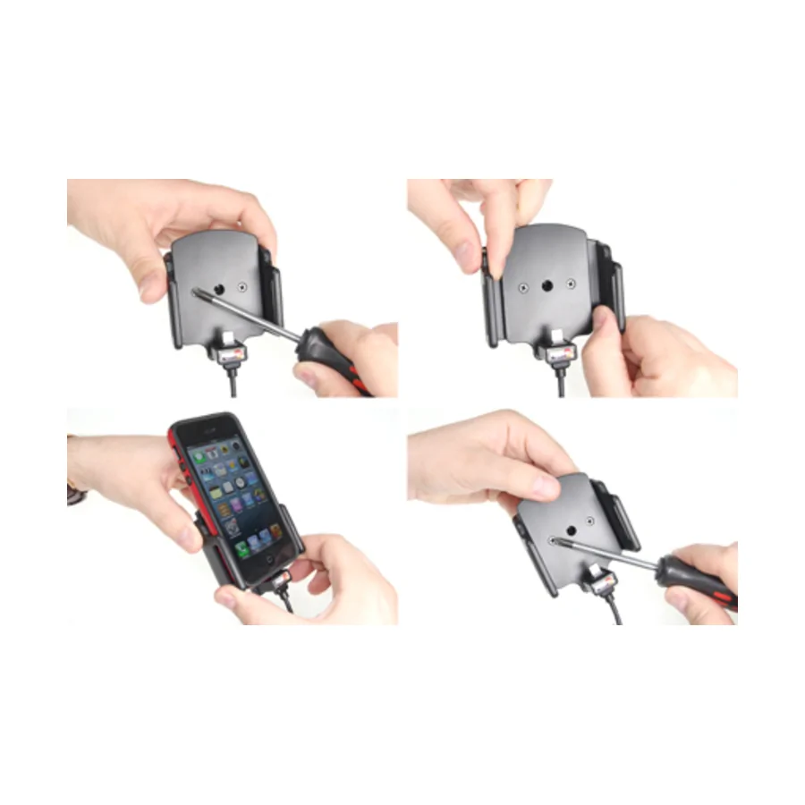 Bild 1 : 521502 : Brodit einstellbarer Halter (seitlich) Aktiv USB, 12/24V, f�r APPLE iPhone SE, f�r Schutzh�llen, max: Breite 62-77mm, Dicke: 6-10mm