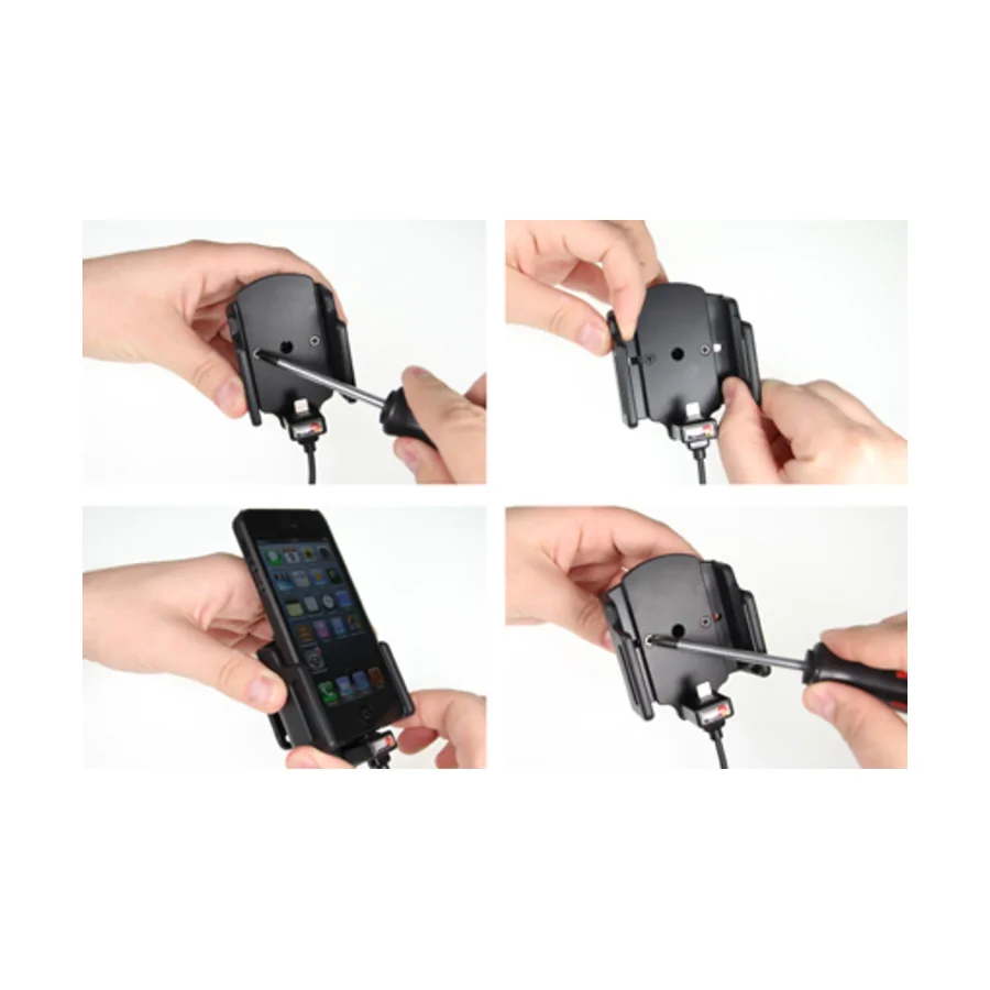 Bild 1 : 521503 : Brodit einstellbarer Halter (seitlich) Aktiv USB, 12/24V, f�r APPLE iPhone SE, f�r Schutzh�llen, max: Breite 59-63mm, Dicke: 6-10mm
