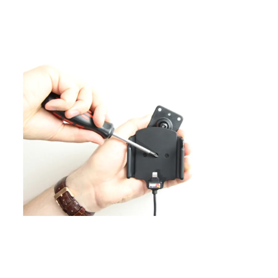 Bild 2 : 521504 : Brodit einstellbarer Halter (seitlich) Aktiv USB, 12/24V, für APPLE iPhone SE, für Schutzhüllen, max: Breite 62-77mm, Dicke: 9-13mm