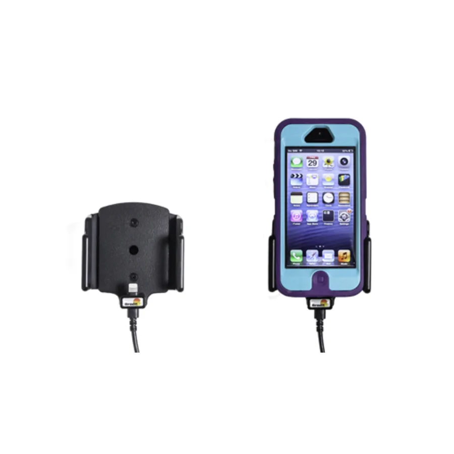 Bild 4 : 521504 : Brodit einstellbarer Halter (seitlich) Aktiv USB, 12/24V, für APPLE iPhone SE, für Schutzhüllen, max: Breite 62-77mm, Dicke: 9-13mm