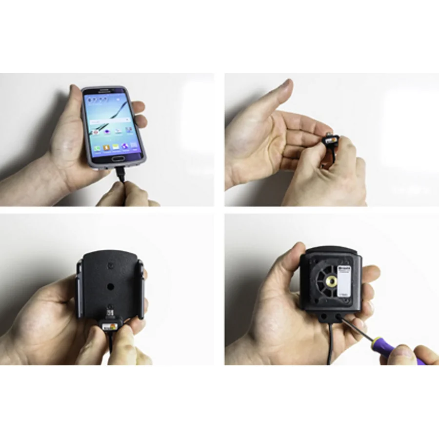 Bild 1 : 521621 : Brodit einstellbarer Halter Aktiv USB f�r ZTE Blade A3 (2020), Micro USB