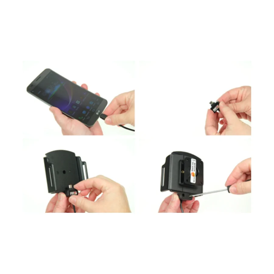 Bild 1 : 521630 : Brodit einstellbarer Halter Aktiv USB , Universal: max. Breite: 75-89mm, Tiefe: 12-16mm , Micro USB
