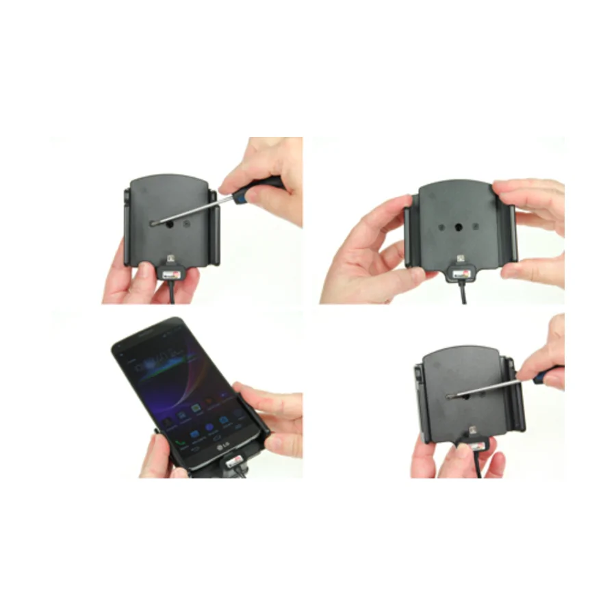 Bild 2 : 521630 : Brodit einstellbarer Halter Aktiv USB , Universal: max. Breite: 75-89mm, Tiefe: 12-16mm , Micro USB