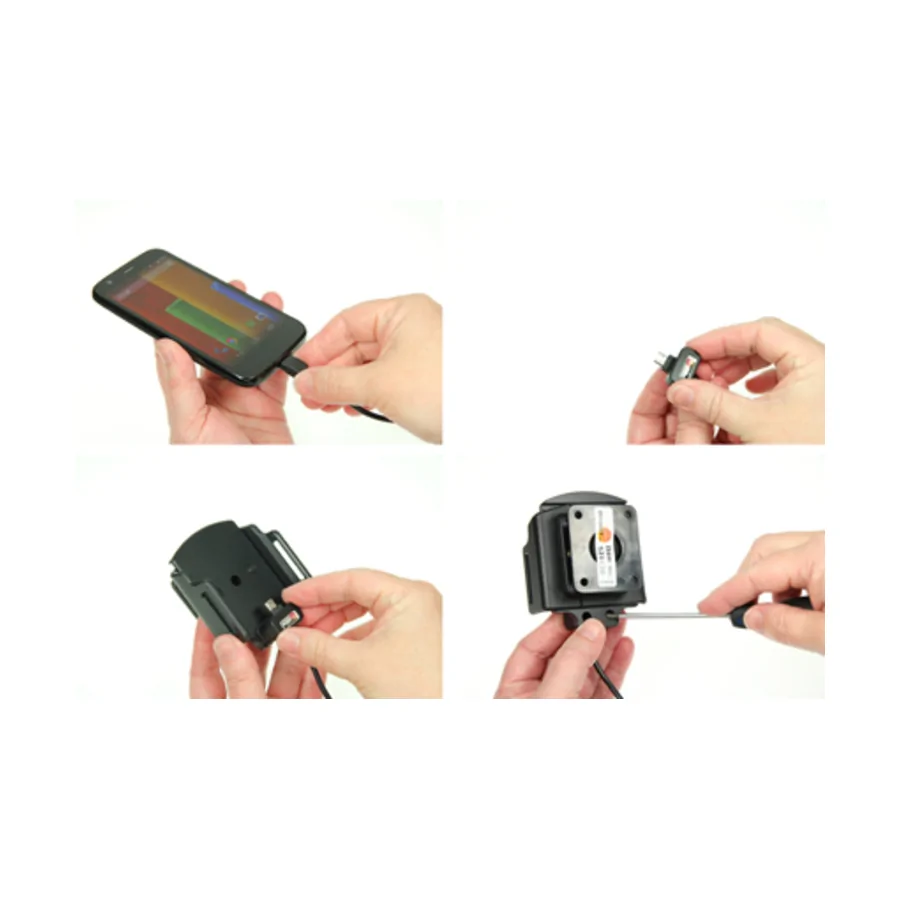 Bild 1 : 527620 : Brodit einstellbarer Halter (seitlich) Aktiv mit Festanschluss, 12/24V, f�r NOKIA 1 Plus, Micro USB