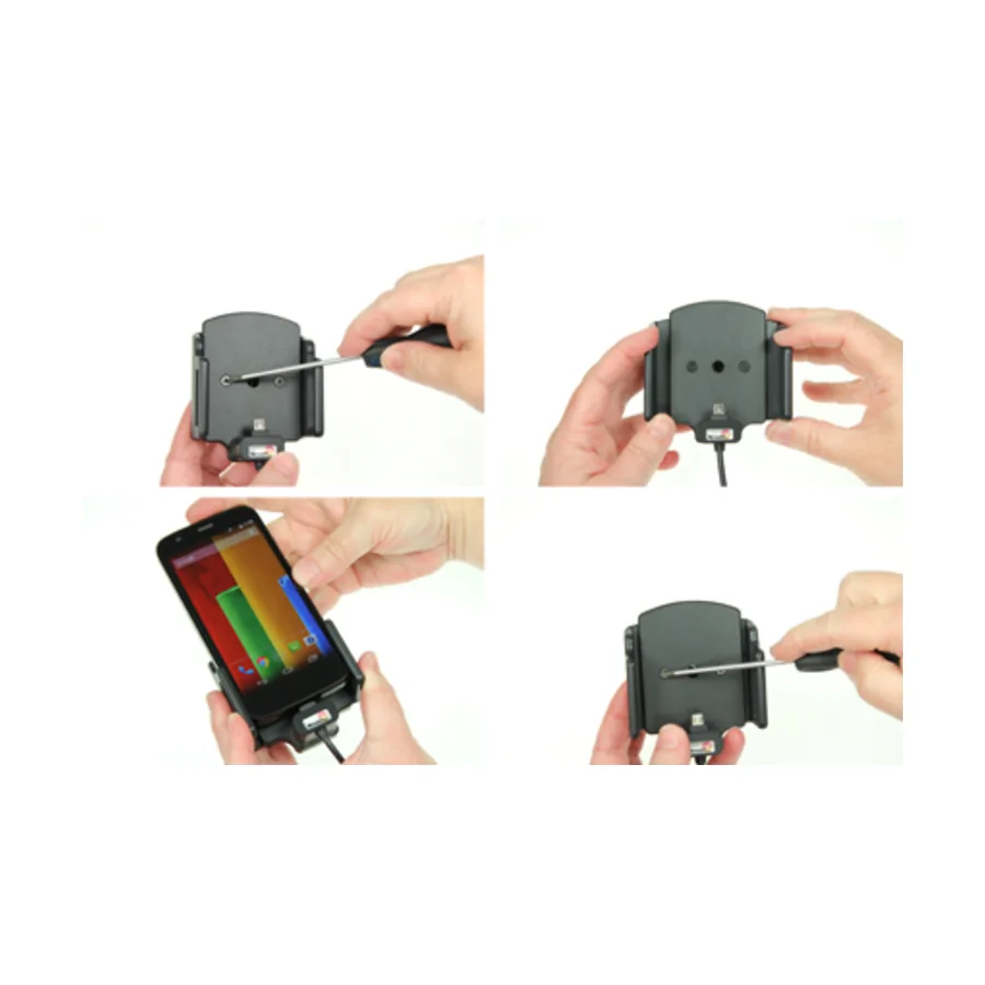 Bild 2 : 527620 : Brodit einstellbarer Halter (seitlich) Aktiv mit Festanschluss, 12/24V, f�r NOKIA 1 Plus, Micro USB