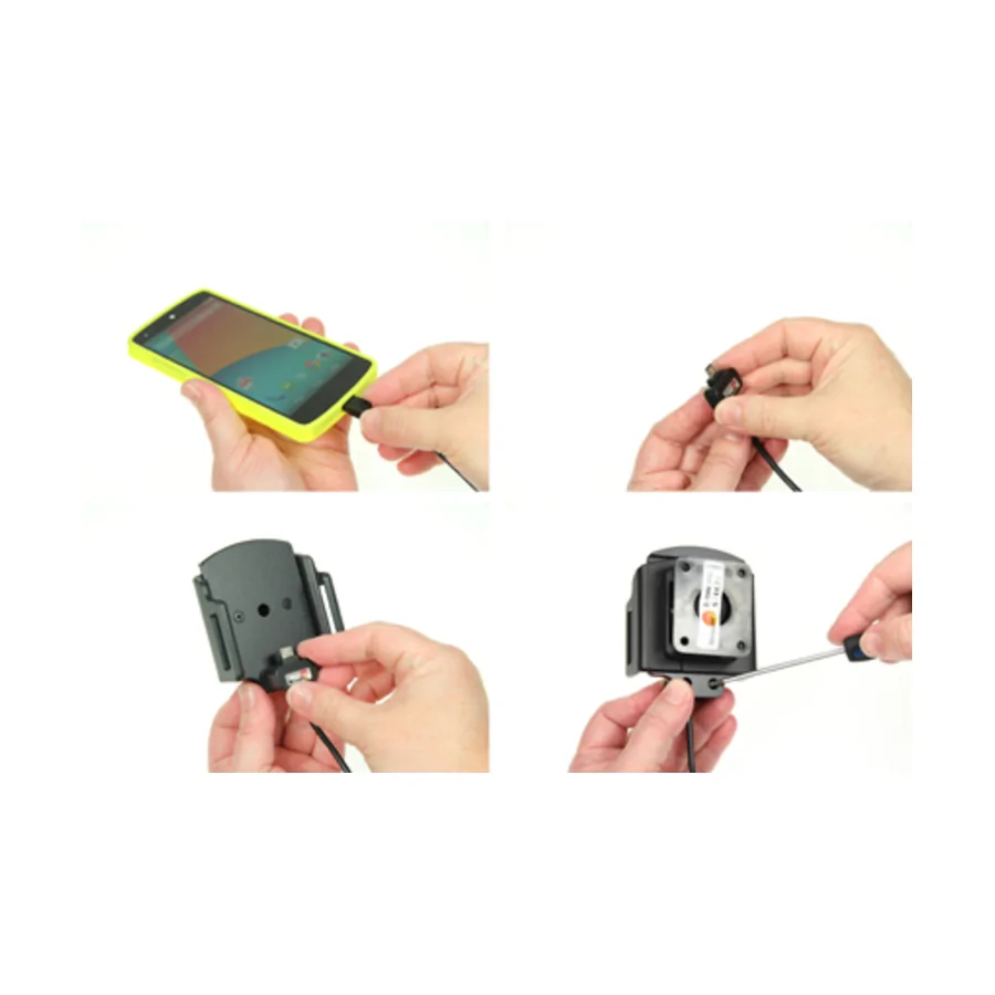 Bild 1 : 527621 : Brodit einstellbarer Halter (seitlich) Aktiv mit Festanschluss, 12/24V, f�r ZTE Blade A31 Lite, Micro USB
