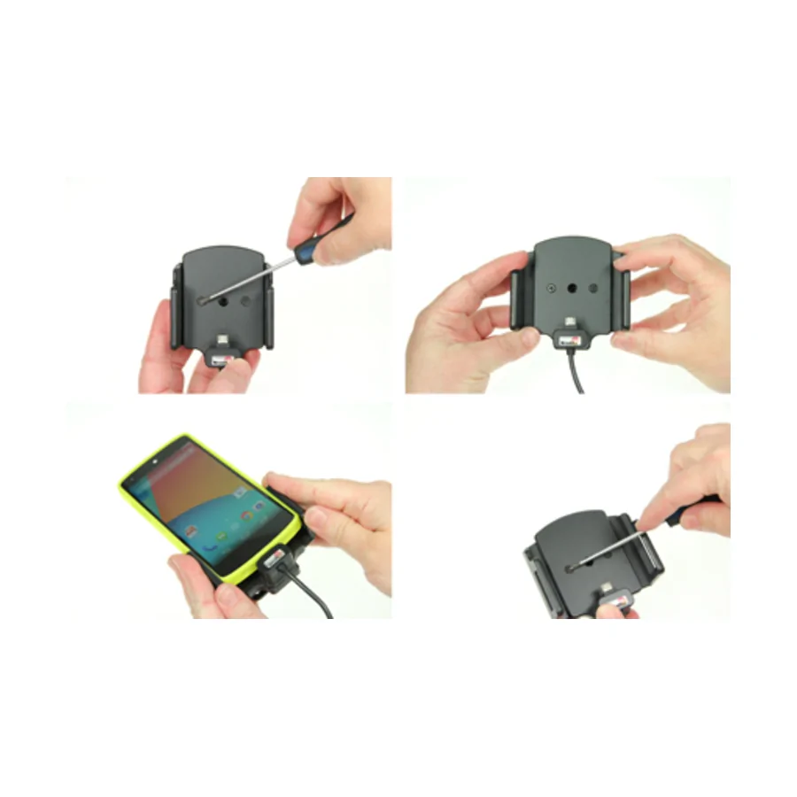 Bild 2 : 527621 : Brodit einstellbarer Halter (seitlich) Aktiv mit Festanschluss, 12/24V, f�r ZTE Blade A31 Lite, Micro USB
