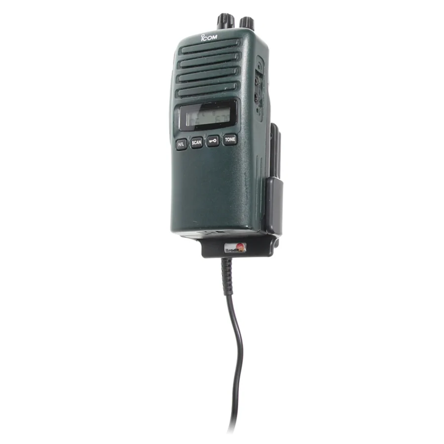 Bild 1 : 532088 : Brodit Halter Aktiv, mit Festanschluss, 12/24V, für ICOM IC-F15, Slim Design, Ladegerät im Halter integriert