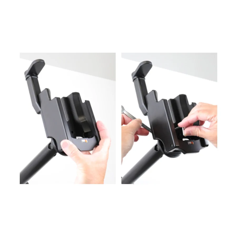 Bild 1 : 710147 : Brodit Halter für ZEBRA TC75, für Geräte mit Pistolengriff, mit schwenkbarer oberer Halterung, Display nach vorne