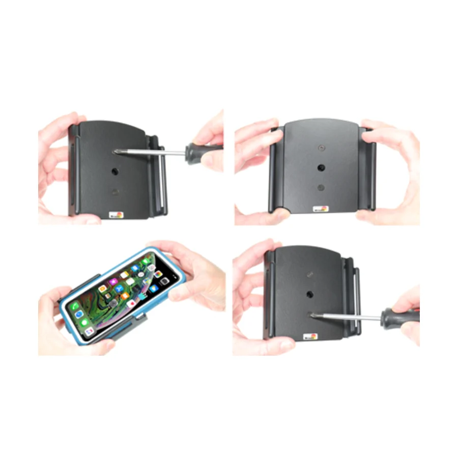 Bild 1 : 711084 : Brodit einstellbarer Halter (seitlich) für APPLE iPhone 11 Pro Max, für Schutzhüllen, max: Breite 80-94mm, Dicke: 9-13mm