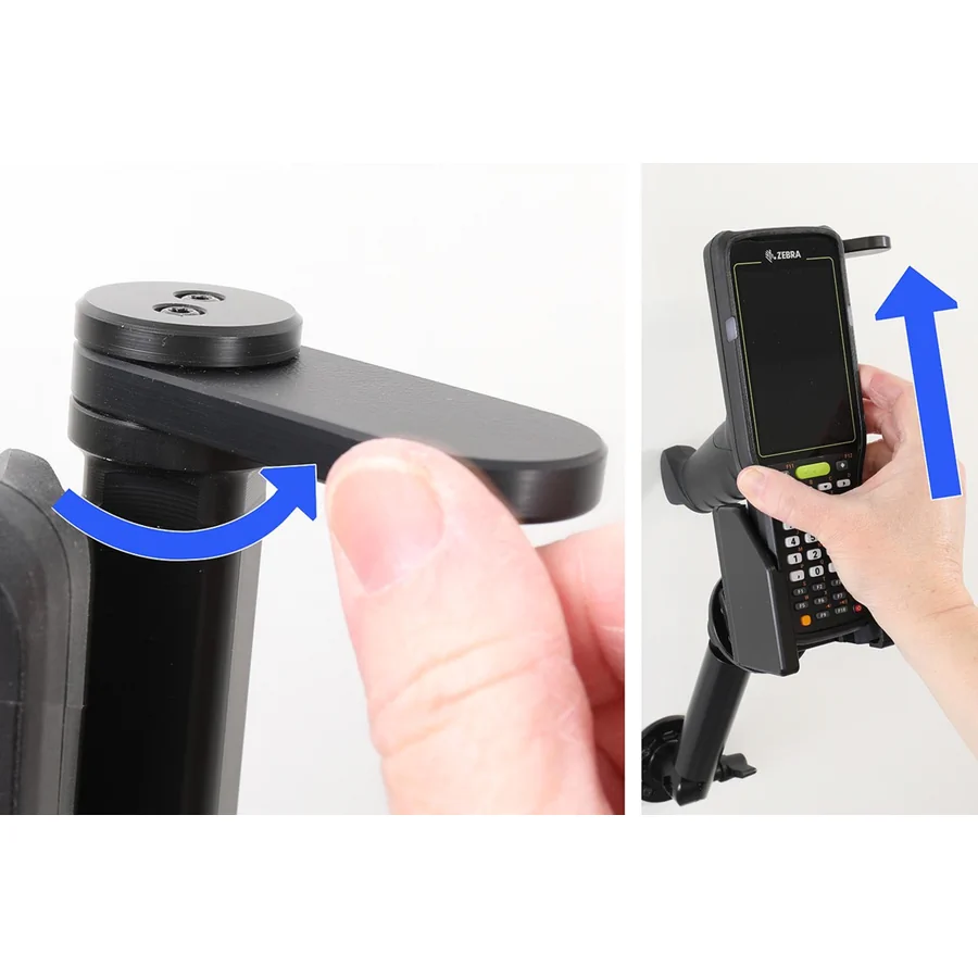 Bild 3 : 711425 : Brodit Scanner Halterung für ZEBRA MC3450, mit schwenkbarer oberer Fixierung, Display nach vorn