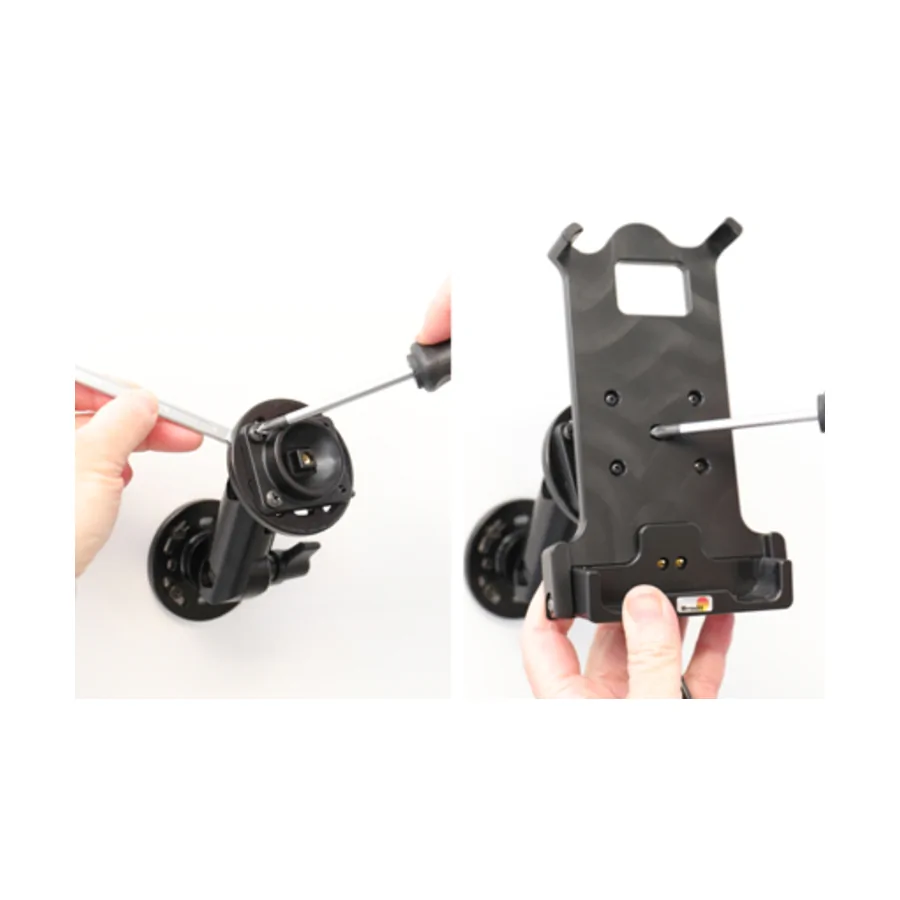 Bild 2 : 712111 : Brodit Halter Aktiv, 12/24V, für SONIM XP8, 3-Punkt Befestigung, Ladung über Pogo-Pins
