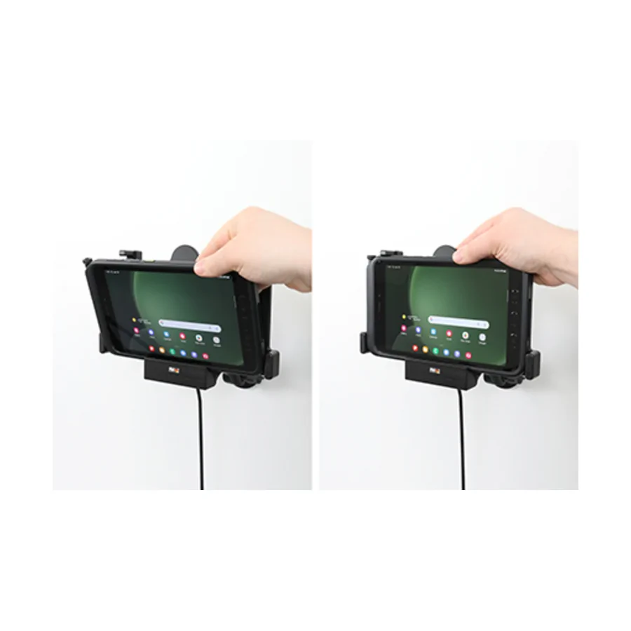 Bild 2 : 712386 : Brodit Halter Aktiv, 12/24V, f�r SAMSUNG Galaxy Tab Active 3, Horizontal, passt f�r Ger�te mit Original H�lle, Ladung �ber Pogo-Pins