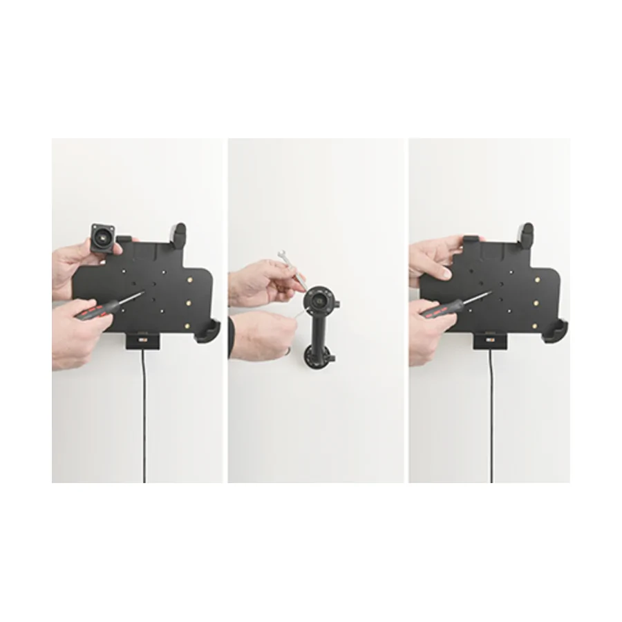 Bild 1 : 712391 : Brodit Halter Aktiv, 12/24V, für HONEYWELL ScanPal EDA10A, für Geräte mit Rugged Hülle (EDA10A-RB-0), aber ohne Handschlaufe (EDA10A-HS-1PK), mit AMPS + VESA 75, schonende Ladung über Pogo Pins