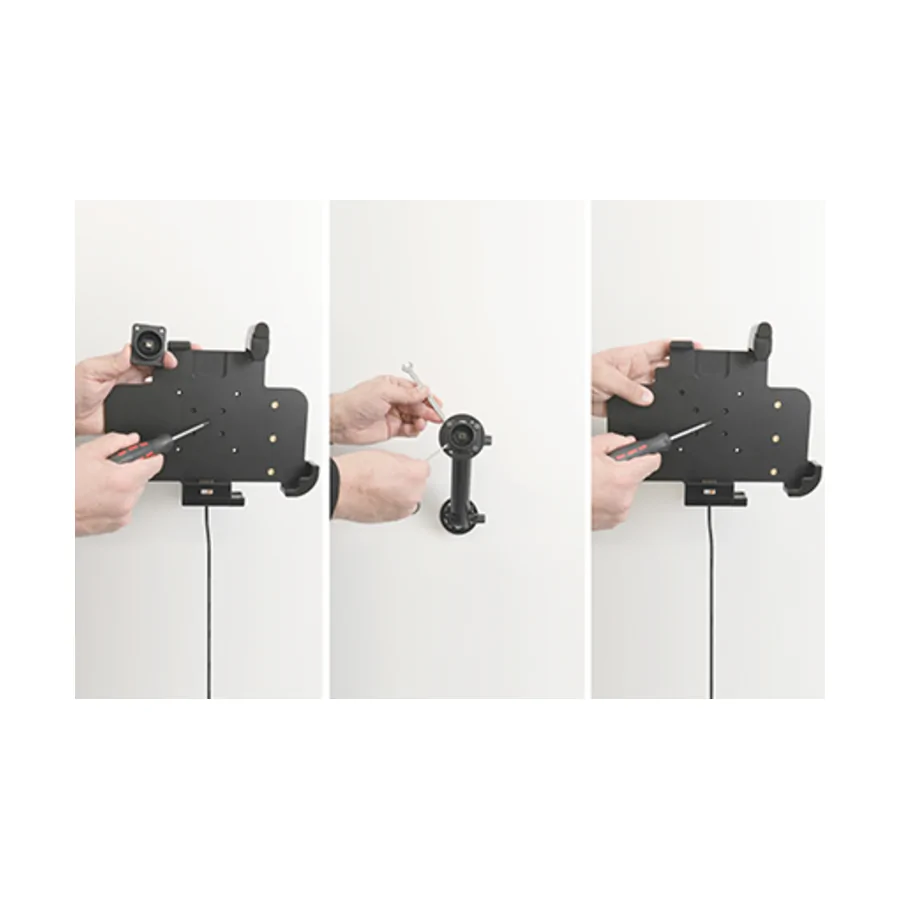Bild 2 : 712392 : Brodit Halter Aktiv, 12/24V, für HONEYWELL ScanPal EDA10A, für Geräte mit Rugged Hülle (EDA10A-RB-0), aber ohne Handschlaufe (EDA10A-HS-1PK), mit AMPS + VESA 75 + USB-A Host, schonende Ladung über Pogo Pins