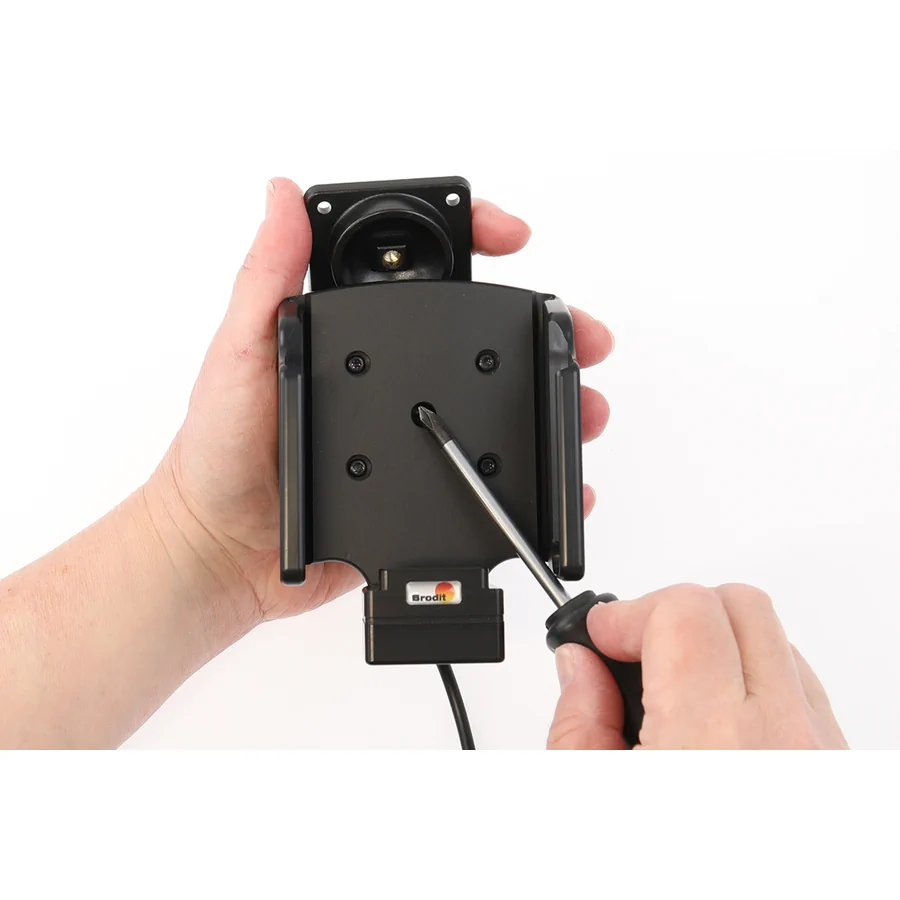 Bild 1 : 712429 : Brodit Halter Aktiv, 12/24V, für DATALOGIC Memor 12-17, Ladung über Pogo-Pins