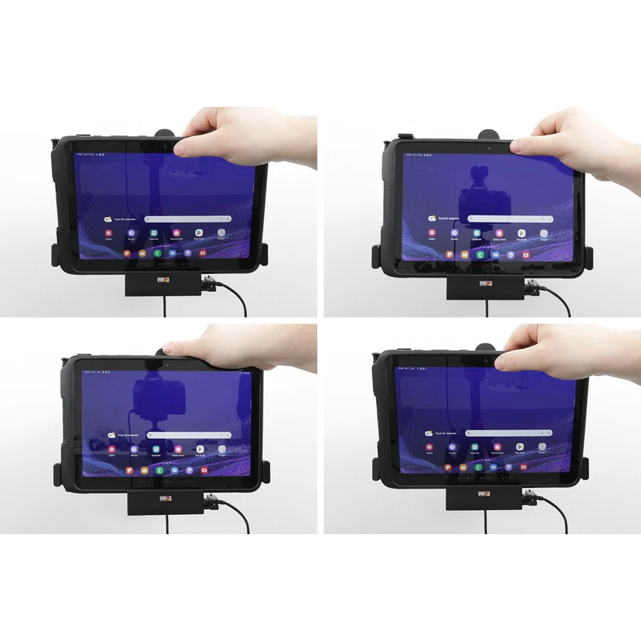 Bild 3 : 712435 : Brodit Halter Aktiv, 12/24V, f�r SAMSUNG Galaxy Tab Active 5 Pro, Horizontal, passt f�r Ger�te mit Original H�lle , Ladung �ber Pogo-Pins, mit USB Host Anschluss!