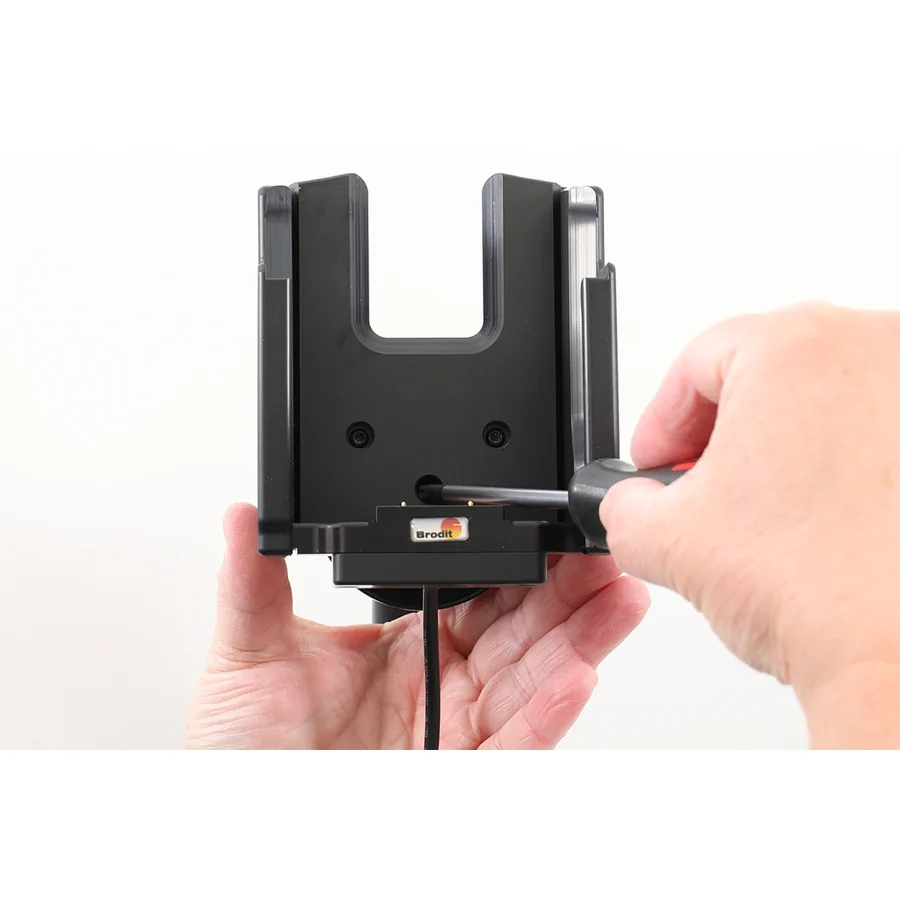 Bild 3 : 712441 : Brodit Halter Aktiv, 12/24V, für CIPHERLAB RS38, für Geräte mit originaler Schutzhülle (PRS3800X01507) und Pistolengriff (ARS38PSTNNN11), Ladung über Pogo-Pins