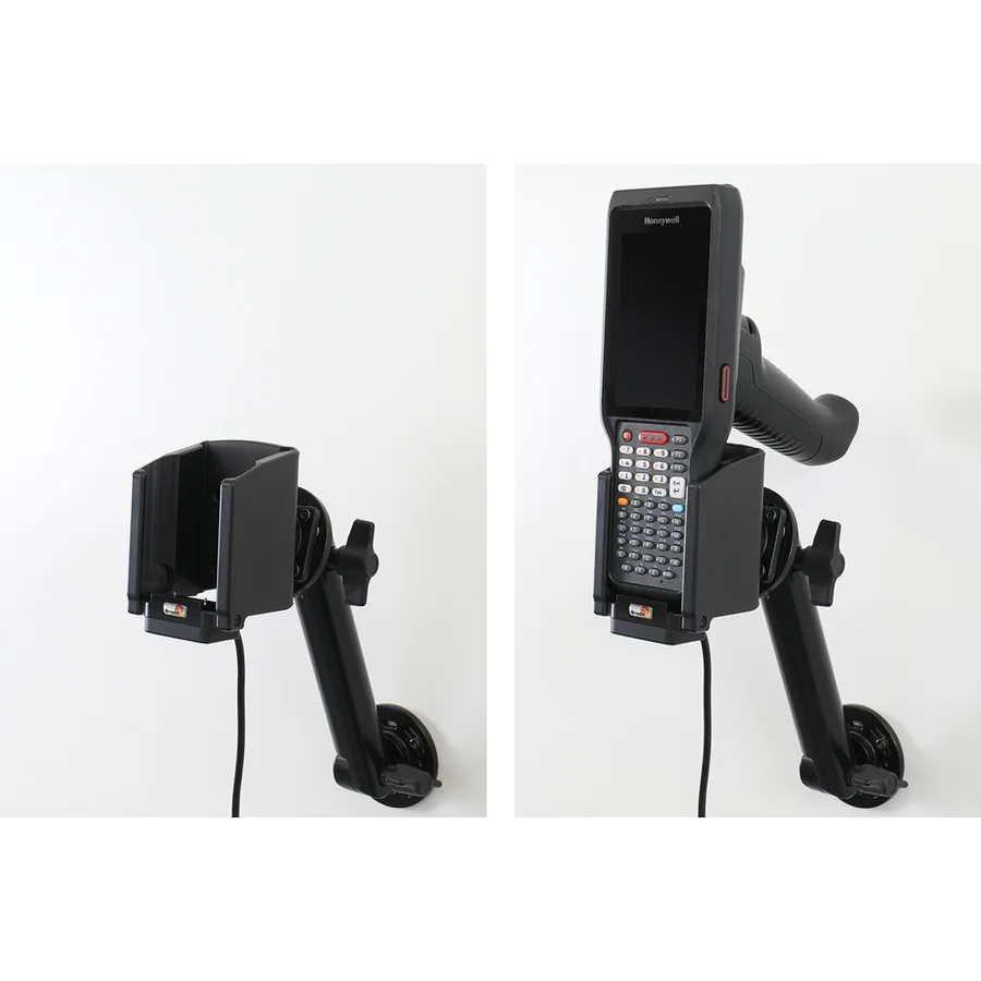 Bild 4 : 712447 : Brodit Halter Aktiv, 12/24V, für HONEYWELL CK62, für Geräte mit Standard oder erweitertem Akku, mit oder ohne Handschlaufe / Pistolengriff, Ladung über Pogo-Pins