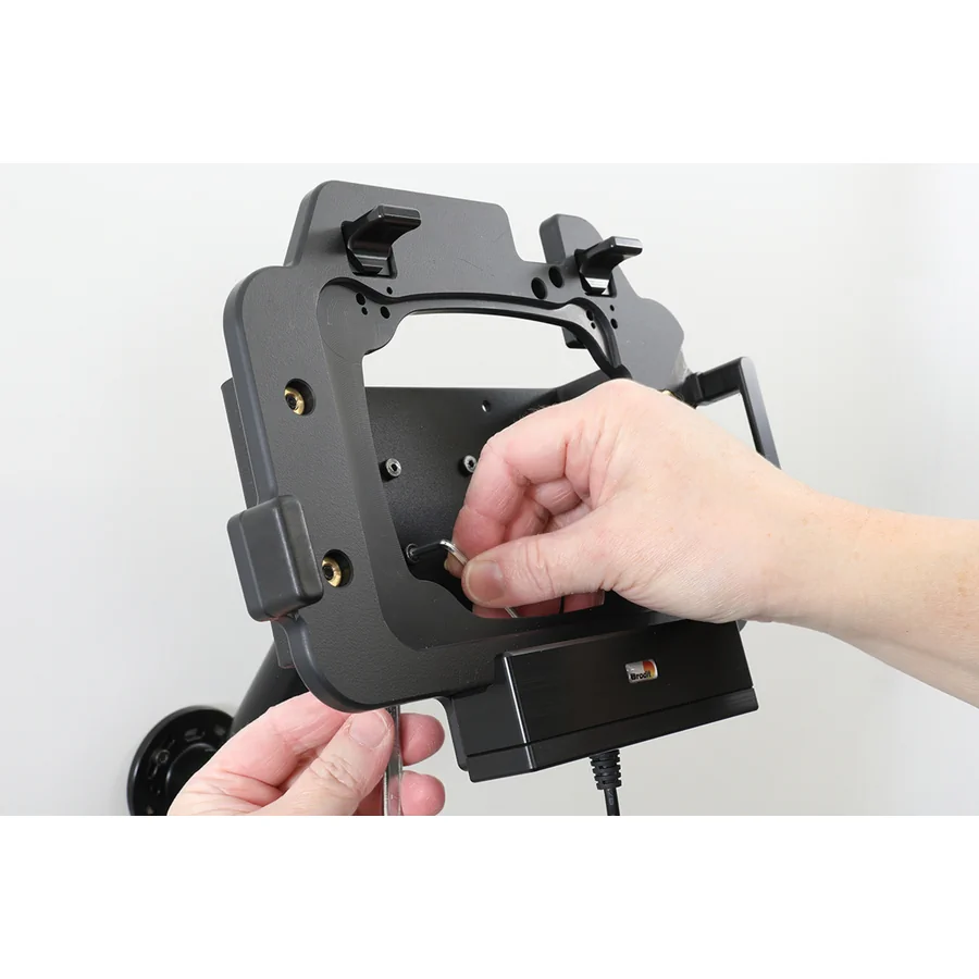 Bild 1 : 712464 : Brodit Halter Aktiv, 12/24V, f�r ZEBRA ET401 8 Zoll, nur f�r Ger�te MIT Exoskeleton / Rugged Boot, Ladung �ber Pogo-Pins