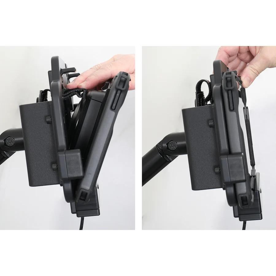 Bild 2 : 712464 : Brodit Halter Aktiv, 12/24V, f�r ZEBRA ET401 8 Zoll, nur f�r Ger�te MIT Exoskeleton / Rugged Boot, Ladung �ber Pogo-Pins