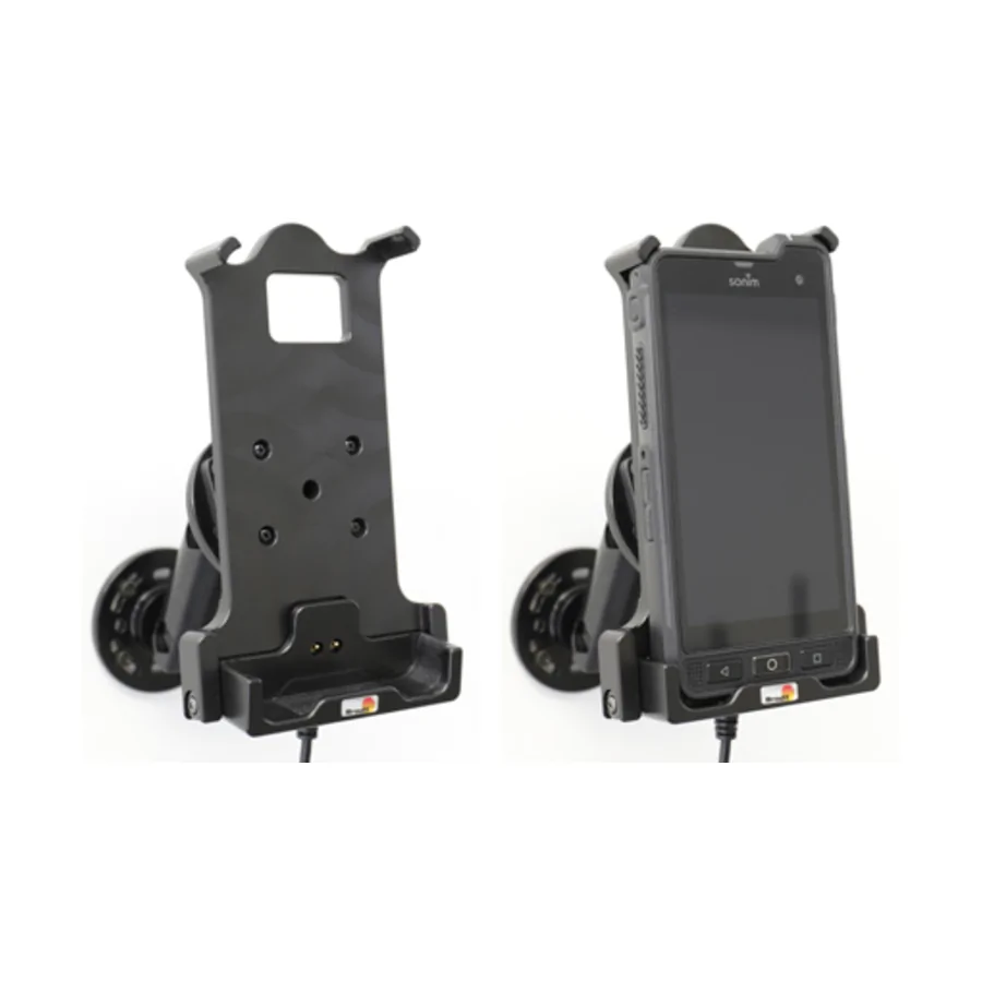 Bild 4 : 713111 : Brodit Halter Aktiv, mit Festanschluss, 12/24V, für SONIM XP8, 3-Punkt Befestigung, Ladung über Pogo-Pins