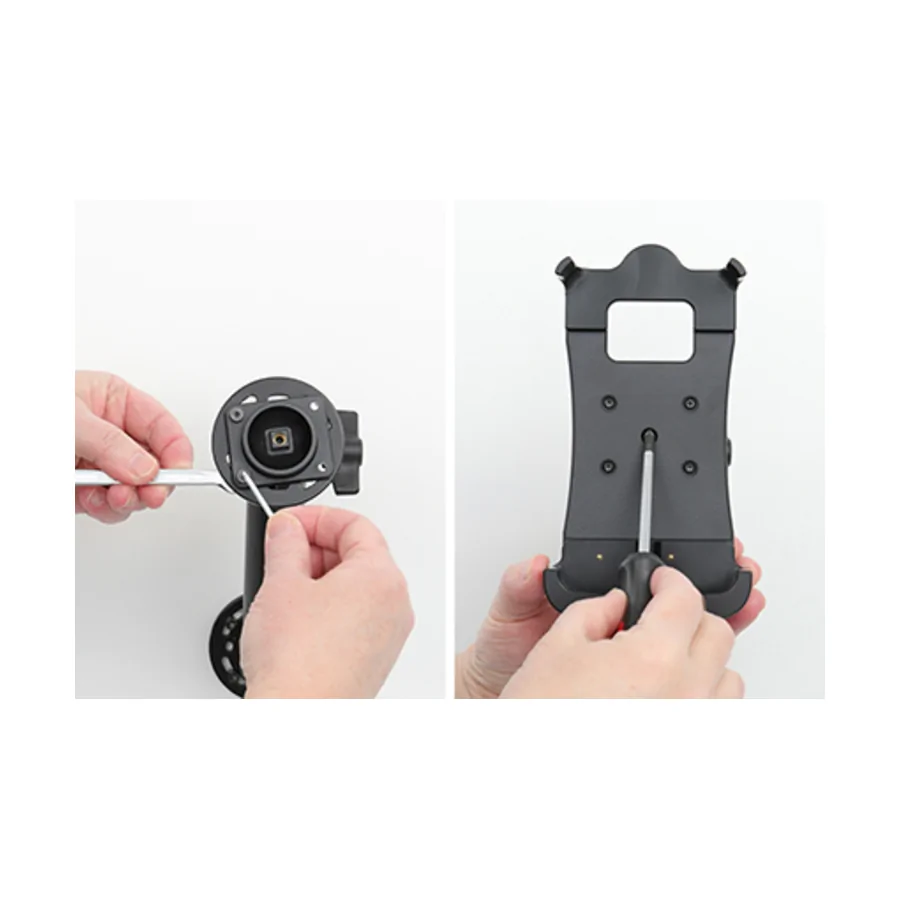 Bild 2 : 713268 : Brodit Halter Aktiv, mit Festanschluss, 12/24V, für HONEYWELL Dolphin CT60XP, für Gerät mit oder ohne Handschlaufe, Ladung über Pogo-Pins