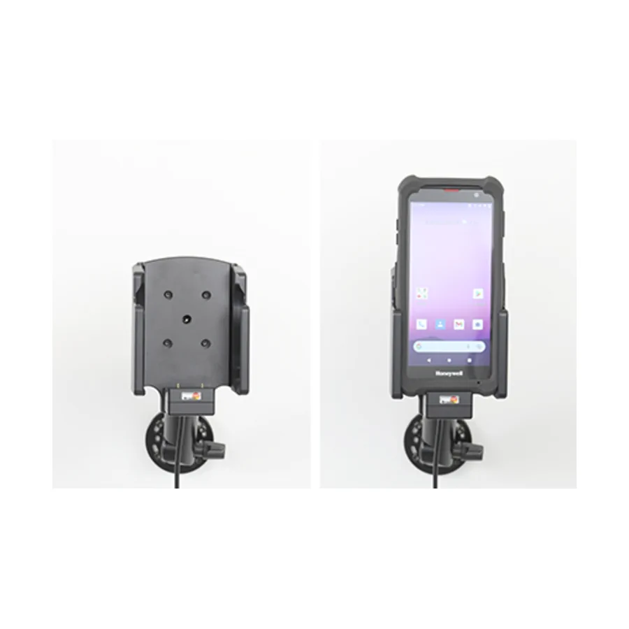 Bild 4 : 713305 : Brodit Halter Aktiv, mit Festanschluss, 12/24V, für HONEYWELL ScanPal EDA52, für Gerät mit original Rugged Boot / Skin (EDA52-RB-0) / Ladung über Pogo-Pins